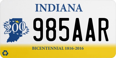 IN license plate 985AAR
