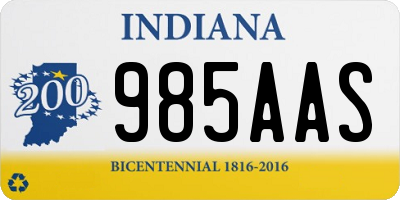 IN license plate 985AAS