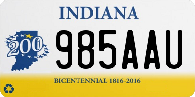 IN license plate 985AAU