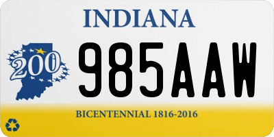 IN license plate 985AAW