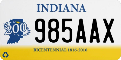 IN license plate 985AAX