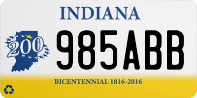 IN license plate 985ABB