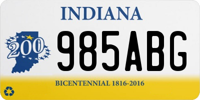 IN license plate 985ABG