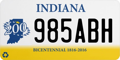 IN license plate 985ABH