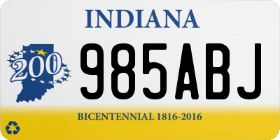 IN license plate 985ABJ