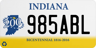 IN license plate 985ABL