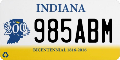 IN license plate 985ABM