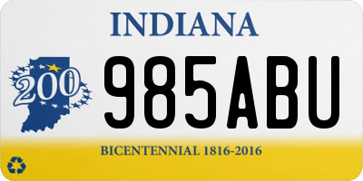 IN license plate 985ABU