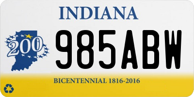 IN license plate 985ABW