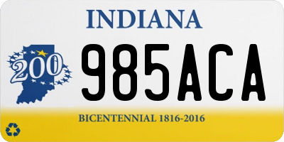 IN license plate 985ACA