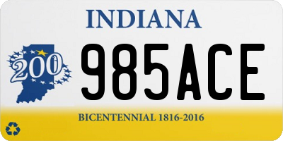 IN license plate 985ACE