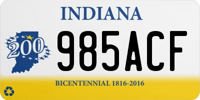 IN license plate 985ACF