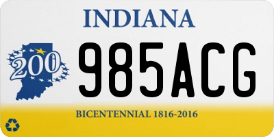 IN license plate 985ACG