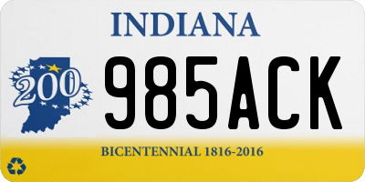 IN license plate 985ACK