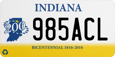 IN license plate 985ACL