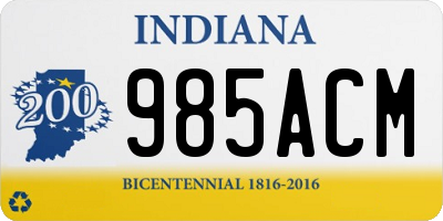 IN license plate 985ACM