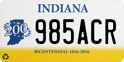 IN license plate 985ACR