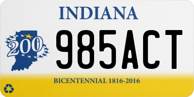 IN license plate 985ACT