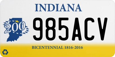 IN license plate 985ACV