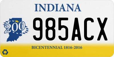 IN license plate 985ACX