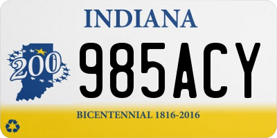 IN license plate 985ACY