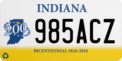 IN license plate 985ACZ