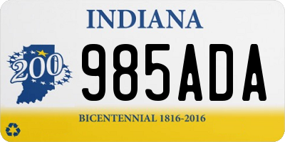 IN license plate 985ADA