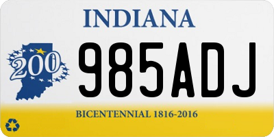 IN license plate 985ADJ