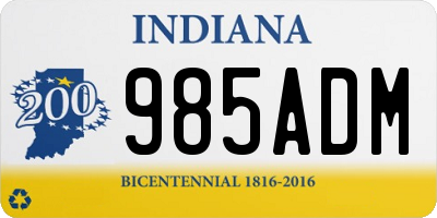 IN license plate 985ADM