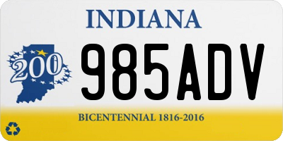 IN license plate 985ADV