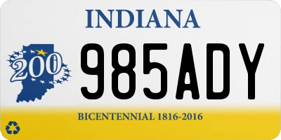IN license plate 985ADY
