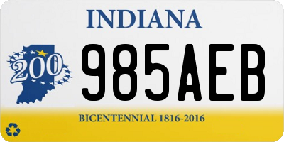 IN license plate 985AEB