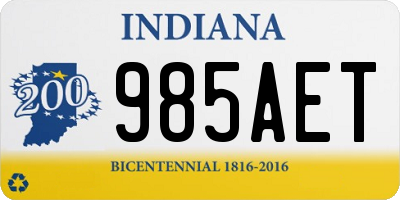 IN license plate 985AET