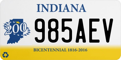 IN license plate 985AEV