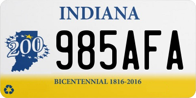 IN license plate 985AFA