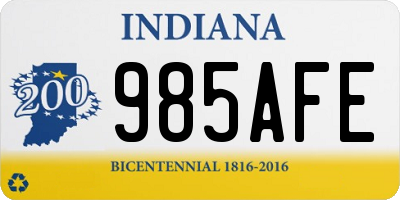 IN license plate 985AFE