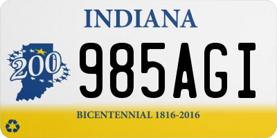 IN license plate 985AGI