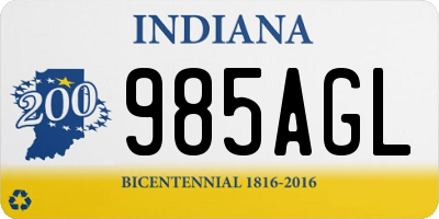 IN license plate 985AGL