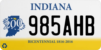 IN license plate 985AHB