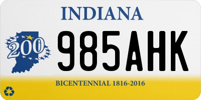 IN license plate 985AHK