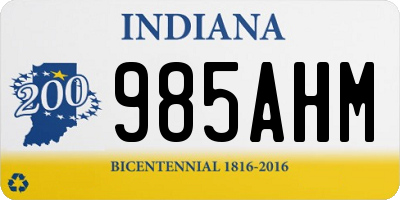 IN license plate 985AHM