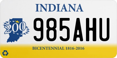 IN license plate 985AHU