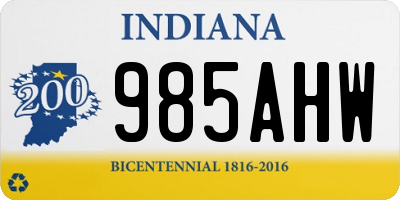 IN license plate 985AHW