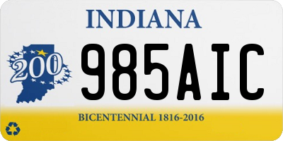 IN license plate 985AIC