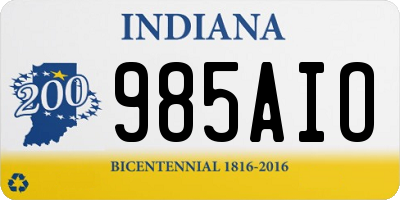 IN license plate 985AIO