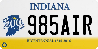 IN license plate 985AIR