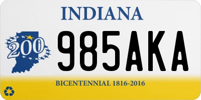 IN license plate 985AKA