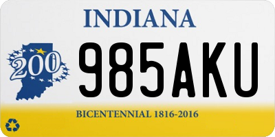 IN license plate 985AKU