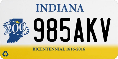 IN license plate 985AKV