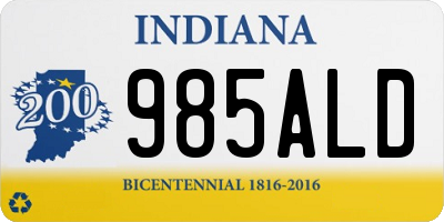 IN license plate 985ALD